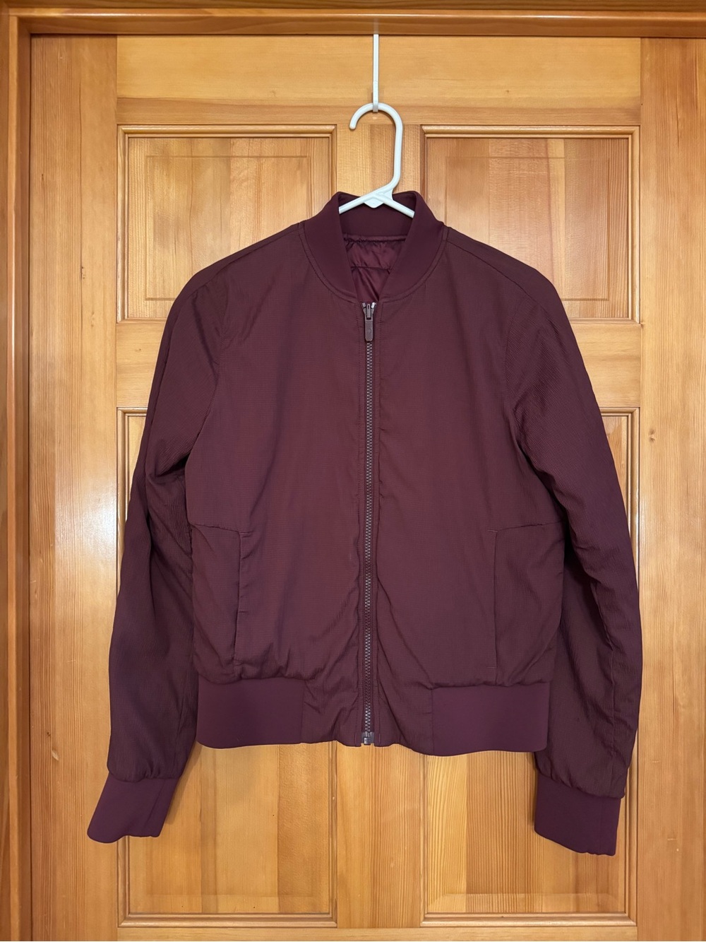 Women’s Lululemon Maroon Reversible Bomber Jacket - Classic Zip Front